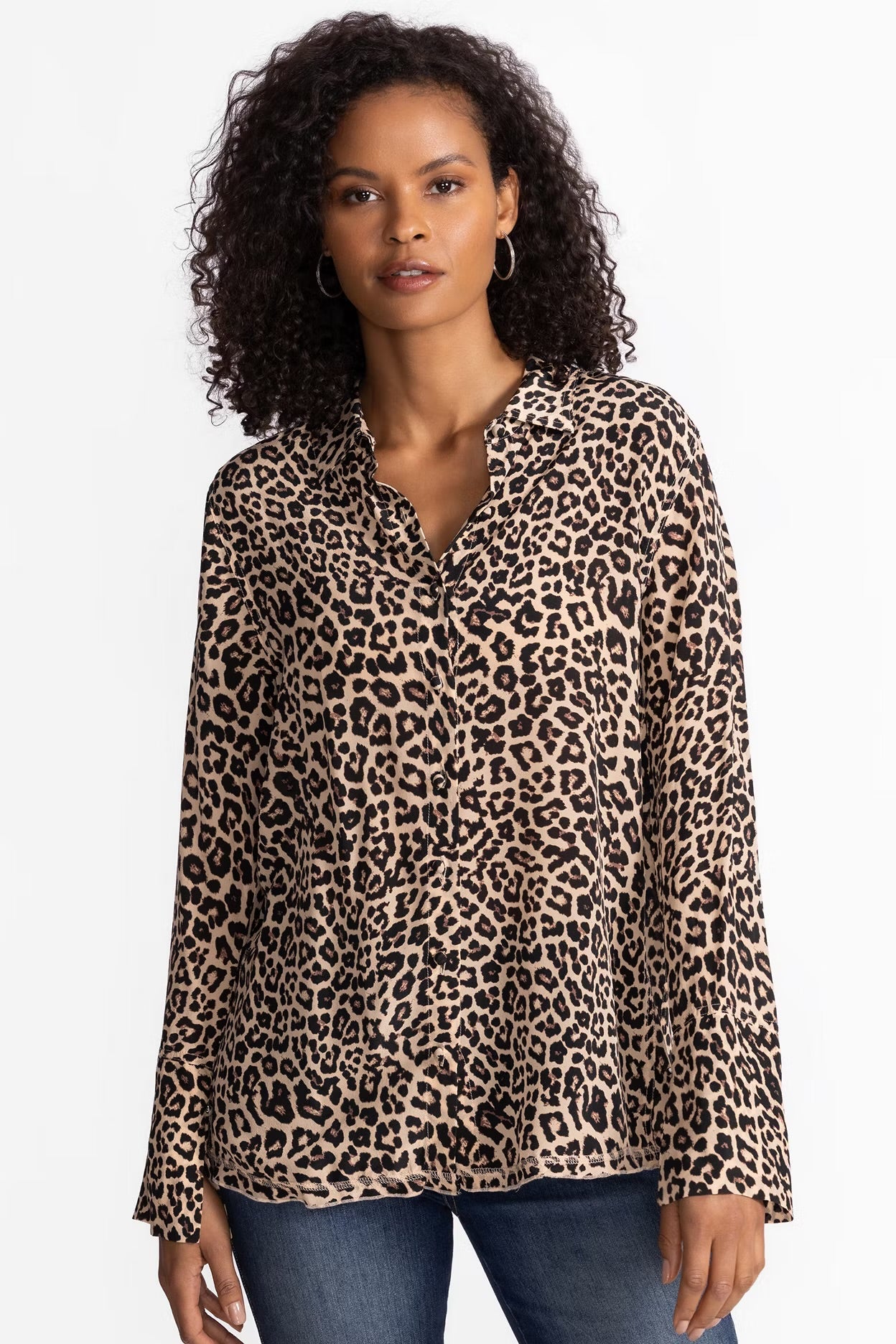 JOHNNY WAS VINTAGE BUTTON DOWN ANIMAL PRINT - LEOPARD SHIRT