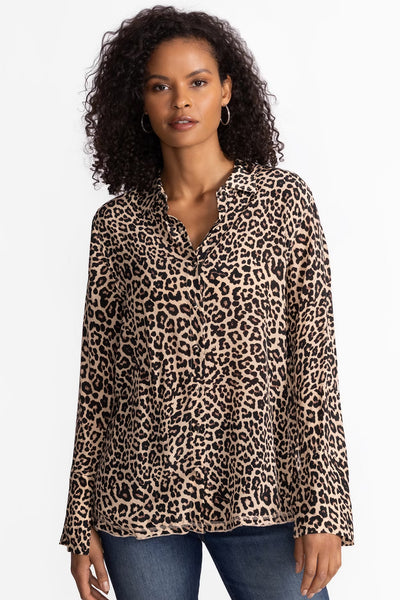 JOHNNY WAS VINTAGE BUTTON DOWN ANIMAL PRINT - LEOPARD SHIRT