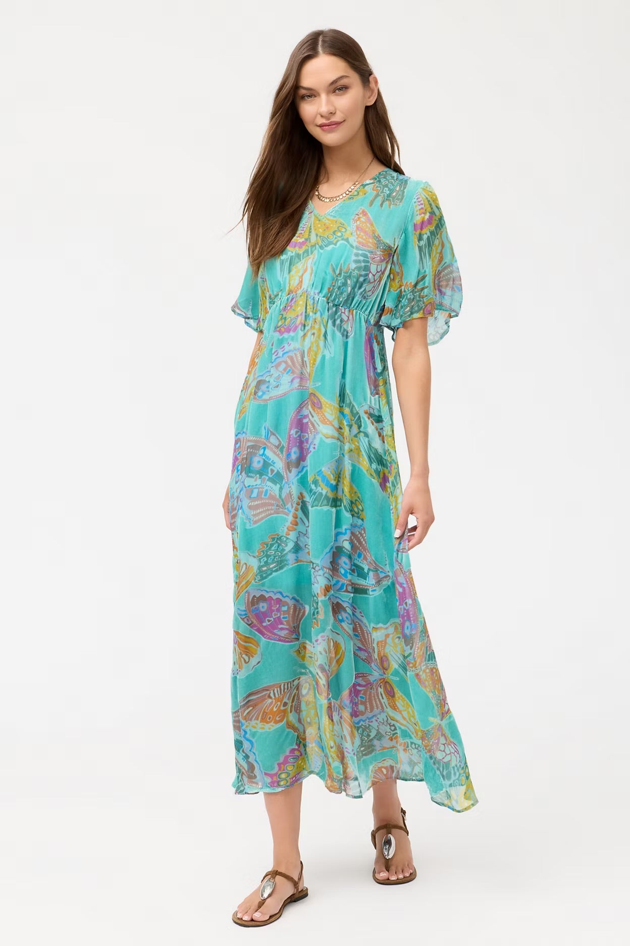 JOHNNY WAS BURNOUT MAXI DRESS - SLIP