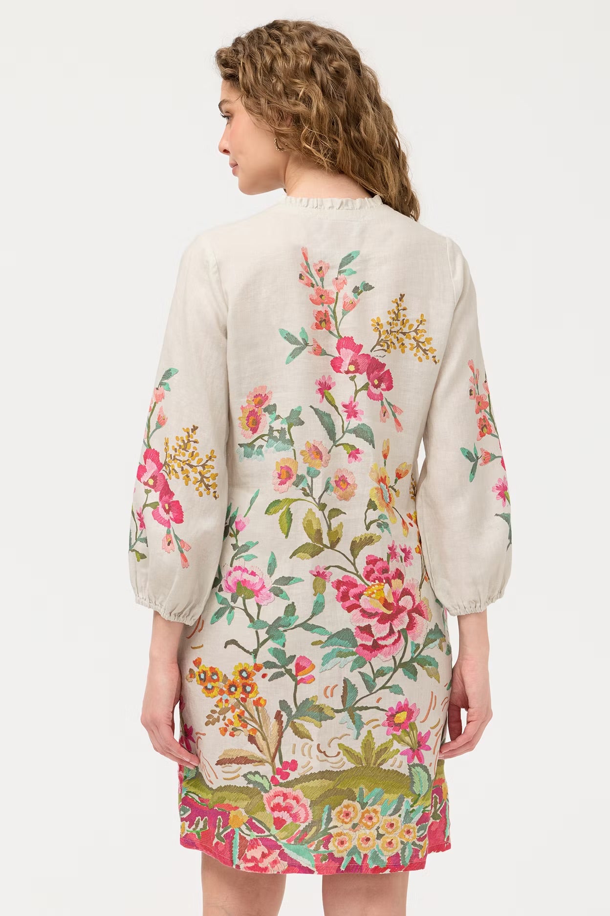 JOHNNY WAS  LINEN SHIFT FIELD DRESS