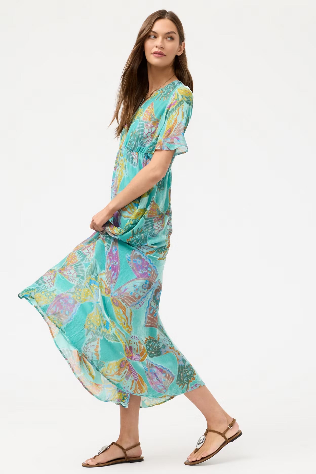 JOHNNY WAS BURNOUT MAXI DRESS - SLIP